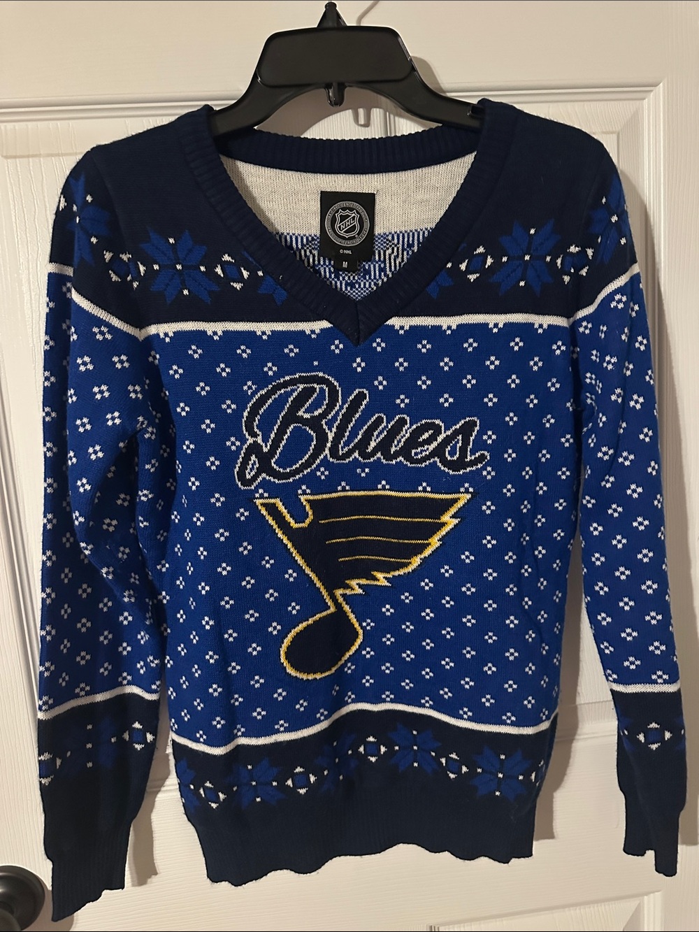 NHL St. Louis Blues Blue & Navy V-Neck Team Sweater